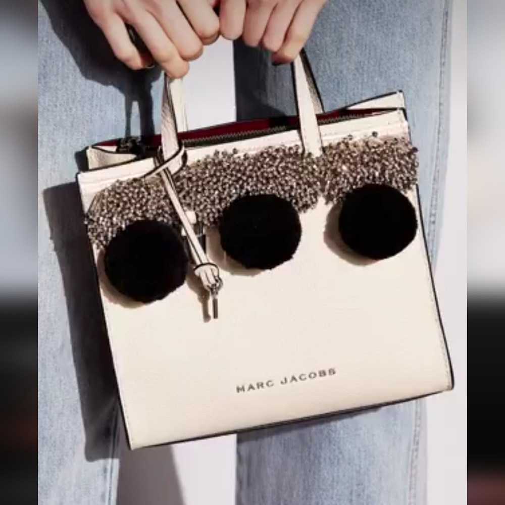 Marc Jacobs Mini Grind Pom-Pom Satchel